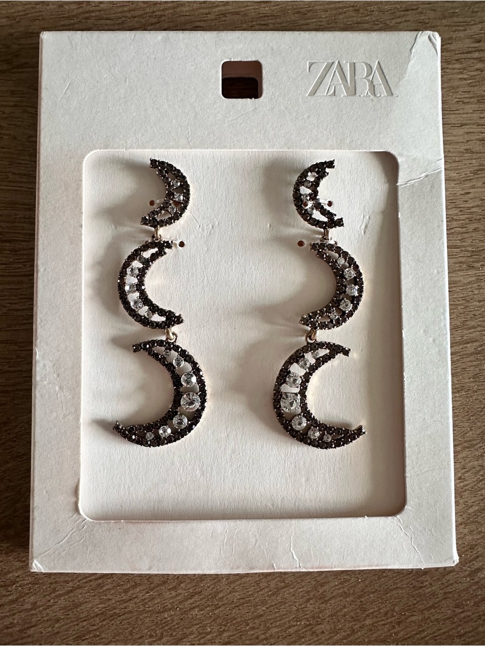 Zara Shiny Moon Earrings